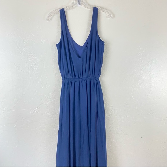 Show Me Your MuMu Size XXS Navy Blue Kendall Sleeveless Chiffon Full Maxi Dress - Picture 5 of 7